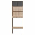 Better Home Products Ace Over-The-Toilet Storage Rack Natural Oak & Dark Gray 3416-ACE-OAK-DGRY